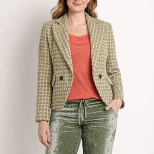 Women's Green Patterned Blazer